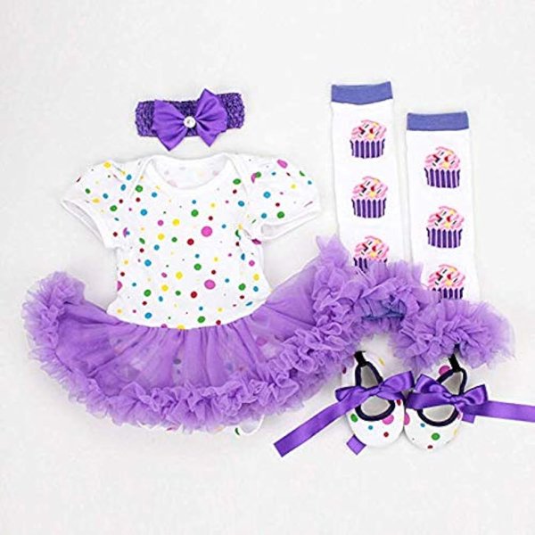 Reborn Dolls Baby Clothes Outfits for 17-22 inch Reborn Doll Girl Baby Clothing Tutu Dress 4-Piece Sets…