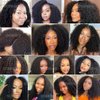 Domiso Afro Kinky Curly New Super V Part Wig Human Hair Glueless Wigs Pre-Minimum Leave Out 200% Density Upgraded V Part Wigs with Anti Slip Elastic Band and Removable Clips for Secure 20 Inch