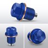 M14x1.5 Magnetic Oil Drain Plug Aluminum CNC Craft with 3pcs Crush Washer Gasket Replacement for Ford GM Hyundai KIA and More Select Models (Blue)