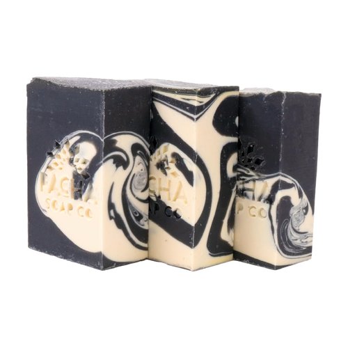 Pacha Bar Soap 3 Pack | Premium, Handcrafted, Hydrating | Natural Face Wash, Hand Cleanser, Body Wash | Soothing Essential Oils, 4 oz (Charcoal)