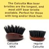 100% Pure Calcutta Wild Boar Bristle Hair Brush, Calcutta Max for Thick or Long Hair, Gentle, Extra Stiff Natural Bristles, Dark Maple Wood Handle, Made in Europe
