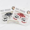 Eye Body Face Gems Red and Black Rhinestone Tattoo Stickers for Valentine's Day Party Makeup Self Adhesive Crystal Makeup Diamonds Face Tattoo Sticker Holiday Festival Party Supplies