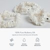 Fishers Finery 25 Momme Pure Mulberry Silk Skinny Scrunchies | Hair Tie Set for Thin Hair (Natural White- 6 Pk)