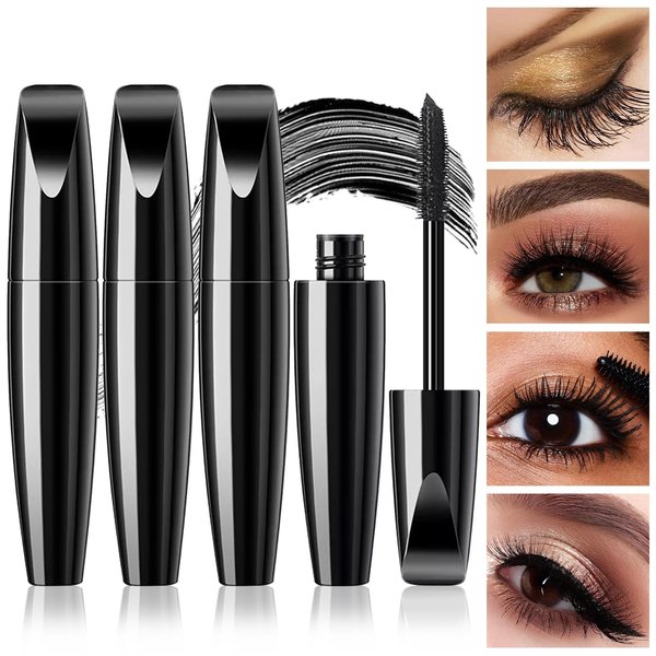 Vitae Charm Mascara, 3PC Telescopic Mascara Waterproof Black, Long Lasting Mascara Volume and Length, Vitae Charm Pro Mascara, Curling Long Lasting Waterproof Mascara for middle-aged Women (Black)