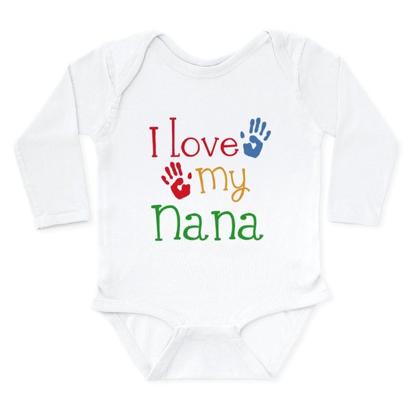CafePress I Love Nana Long Sleeve Infant Bodysuit Cute Long Sleeve Infant Bodysuit Baby Romper