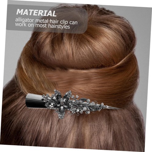 FRCOLOR alligator hair clip vintage sparkle hair clips modeling rhinestone duckbill hair clips fancy clips for women decorative hair clips crocodile skin crystal decor