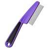 ELFSKIK Stainless Steel Fine Tooth Dandruff Comb, Professional Dandruff Remover, Multifunctional Hair Grooming Comb for Kids and Adults (Purple)