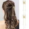 Ahoney Butterfly Hair Clips, 2.1" Metal Hair Claw Clips with Long Tassels, Metal Hair Clips Mini Butterfly Clips Cute Hair Styling Accessories for Women Girls (2PCS Rhinestone Butterfly)