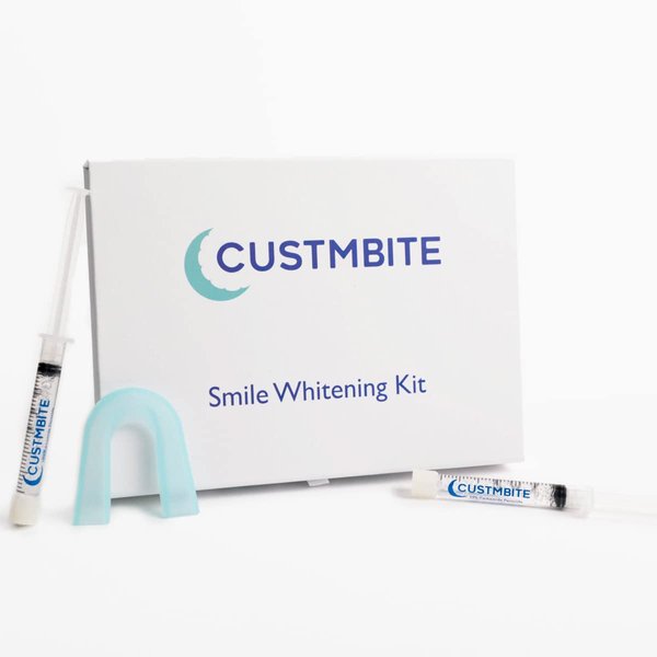 CustMbite Sensitive Teeth Whitening Kit, Professional Dental Kits with Two 16% Gel Applicators and Custom Fit Trays