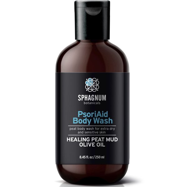 Sphagnum Botanicals Psoriasis Body Wash – Peat Mud and Olive Oil for Dry & Itchy Skin. 8.45 oz