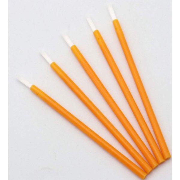 Huachnet Orange Disposable Lipstick Gloss Wands with Soft Brush Head Makeup Kits-Pack of 100