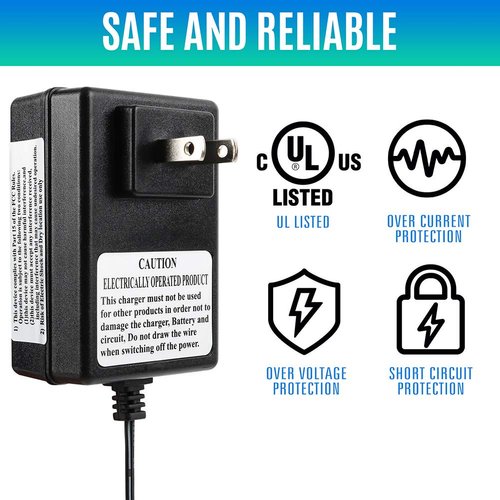 LotFancy 6V Battery Charger for Ride on Toys - Kids Ride on Cars Power Supply Adapter for 6 Volt Best Choice Product, Kid Trax Hello Kitty SUV, Dynacraft, UL Listed, 5FT Cord