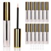 COSIDEA 12PCS Empty plastic gold 10ml Eyeliner tubes packing Vials Bottle Containe Eyeliner Brush Applicator for DIY Eyelash Growth Oil