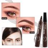 Eyebrow Pen, Microblading Eyebrow Pen, 4 Points Eyebrow Pencil, Creates Lasting Make-Up Professional Natural Looking Eyebrows, Cover Sparse Areas, Daily Waterproof Eyebrow Pen (04#Gray Brown)