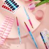 5 Pieces Kolinsky Acrylic Nail Brush Kolinsky Hair Bristles Crimped Shaped Handle Acrylic Brush Nail Brushes for Acrylic Application Nail Art Manicure Tool Size 6, 8, 10, 12, 14 (Pink, Blue and White)