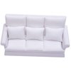 Tukaneeko 1:12 Dollhouse Couch with Three Pillows Mini Dollhouse Furniture Decoration Miniature Sofa for Doll House Living Room