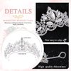 Woeoe Rhinestone Queen Tiara and Crown Silver Crystal Bride Wedding Crowns Bridal Women Crown Headband Princess Tiaras for Birthday Party Bridesmaids