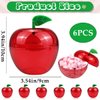 DOERDO 6pcs Plastic Bobbing Apples Filled Bobbing Apple Containers for Creative Party Favors and Festive Decorations, 3.9"x3.5"