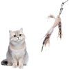 DPWOUM Cat Feather Toys, Interactive Cat Toy with Feather Refills, Cat Wand Toy for Indoor Interactive Cat Feather Toys
