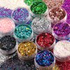 12 Jars of Cosmetic Chunky Glitter Shimmer Body Face Hair Eye Party Beauty Makeup Temporary Tattoos 12 Colors (96g/3.38oz) + Quick Dry Glitter Glue(10ml)