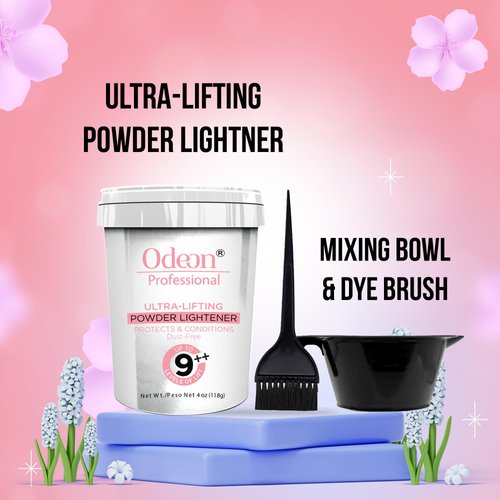 Odeon Professional Ultra-Lifting Powder Up To 9++ level With Mixing Bowl & Dye Brush (4oz)