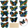 Mezchi 120 Pcs Butterfly Scratch Art for Kids, Rainbow Scratch Paper with 12 Wooden Stylus, Black Scratch Off Paper for Kids, Butterfly Crafts for Kids DIY Crafts, Scratch Art Party Favors,12 Styles