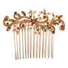 Faship Gorgeous Smoked Topaz Rhinestone Crystal Floral Hair Comb