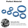 JWWY Air Conditioner Headlight Switch Knob 4WD Wheel Drive Trailer Gear Switch Knob Cover for 2021-2024+ Ford Bronco Accessories Aluminum Alloy 6PCS Blue（Don't fit Bronco Sport）