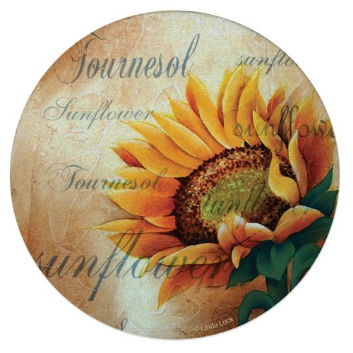 Thirstystone Sunflower II Natural Sandstone Coaster 4 Pack Eco-Friendly, Absorbent, Easily Wipes Clean