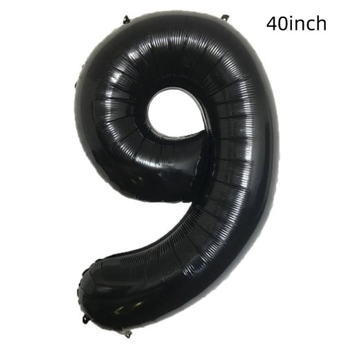 Basketball Themed 9th Birthday Party Balloons，40inch Black Number Balloon 9，Basketball Balloons 9th Birthday，9th Birthday Basketball Theme Party Supplies (5Pcs Black Basketball 9)