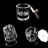 Kalolary 2Pcs Nail Art Dappen Dish with 6Pcs Acrylic Nail Brush Set, Mini Glass Nail Cup with Lid Glass Crystal Bowl Cup Acrylic UV Gel DIY Brush Set Acrylic Liquid Powder Styling Tool(Black Brush)
