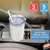 CIVAGO 20oz Tumbler with Lid and Straw, Stainless Steel Vacuum Insulated Coffee Tumbler Cup, Double Wall Powder Coated Travel Mug (White, 1 Pack)