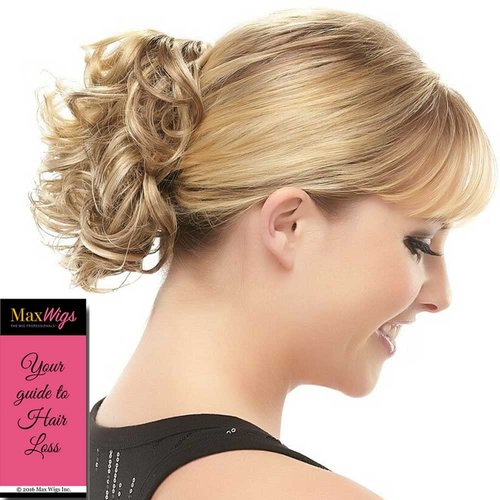 Easihair Classy Ponytail Color 24BT102 Banana Split Hairpieces 5.5" Length Reversible Claw Clip Attachment Synthetic Wavy Layered Pony Clip On Bundle MaxWigs Hairloss Booklet