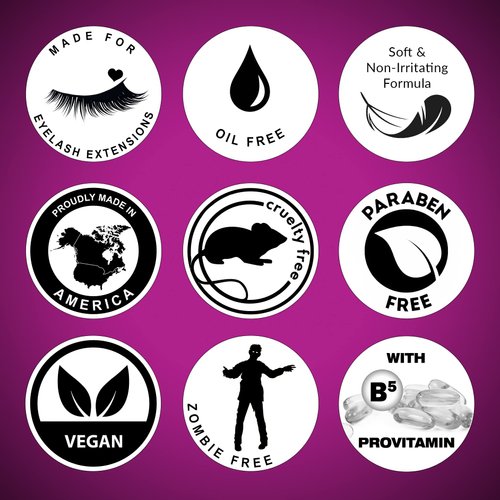 Eyelash Extension Cleansing Set with Foaming Shampoo, Refill Bottle, Brush and Makeup Remover Towel - Non-irritating Cleanser for Extensions and Natural Lashes