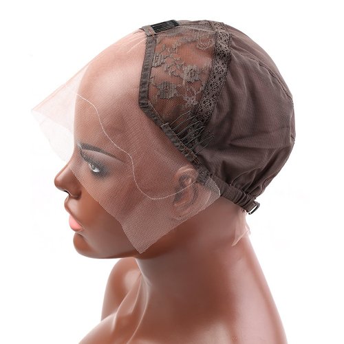 Bella Hair Undetectable Swiss Lace Front Wig Cap for Making Wigs with Adjustable Straps and Combs Small Size Skin Color Dark Brown