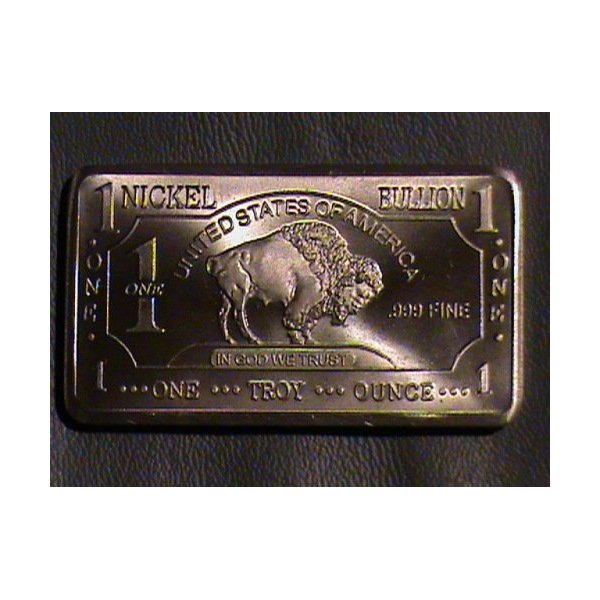 Rare Mint 1oz Troy Ounce Nickel Bullion Bar 999 Pure Fine