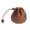 Wugebud 1 Pcs Mini Leather Drawstring Coin Purse Vintage Leather Coin Bag, Coin Organizer, Change Holder,Leather Drawstring Pouch for Men & Women