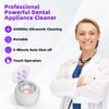 Voraiya Ultrasonic Cleaner UV for Dentures, Aligner, Retainer, Whitening Trays, Night Dental Mouth Guard, Toothbrush Head, Ultrasonic Jewelry Cleaner Machine for all dental Appliances, Diamon (White)
