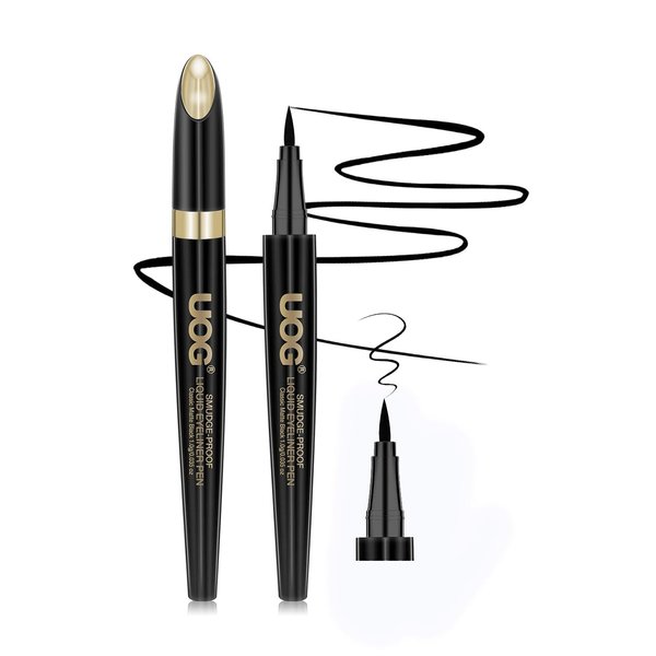 UOG Liquid Eyeliner Pen and Eyebrow Pen – Lasts up to 72 Hours, Waterproof, Quick-Dry, No-Skip, Smudge-Proof, Allergy-Free, Flexible Precise Slender Tip, 1.0mL/0.035 Fl oz