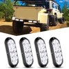 Nilight 6Inch Oval White LED Trailer Tail Light 4PCS 10 LED Waterproof Reverse Back Up Surface Mount Trailer Lights for Truck RV Boat Bus Lorry Camper Van Caravan, 2 Years Warranty