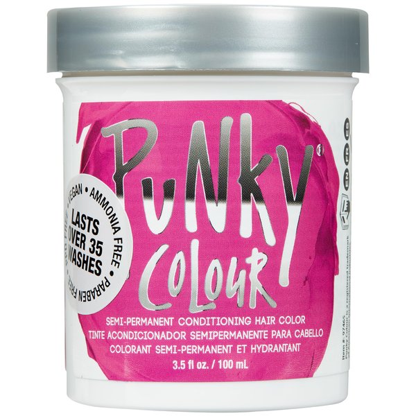 Punky Flamingo Pink Semi Permanent Conditioning Hair Color, Non-Damaging Hair Dye, Vegan, PPD and Paraben Free, Transforms to Vibrant Hair Color, lasts up to 40 washes, 3.5oz