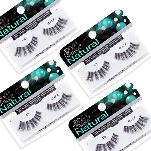 Ardell Natural Lashes False Eyelashes 118 Black (4 pack)