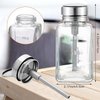 2 Pcs 6 Oz/ 180 ml Clear Pump Dispenser Bottle with Metal Flip Cover Glass Nail Polish Remover Push Down Dispenser Bottle Refillable Push Down Pump Dispenser Press Container for Makeup Remover
