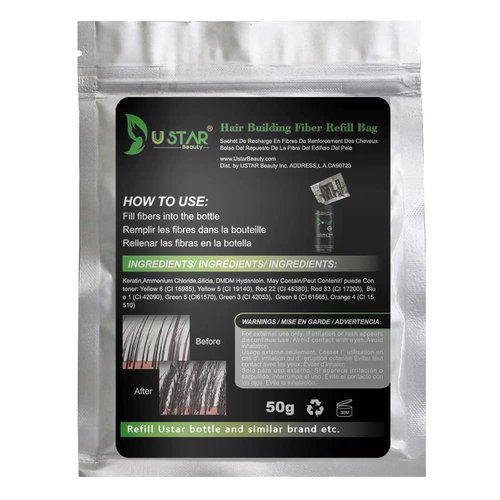 USTAR Hair Building Fibers Refill bag Medium Brown 50 gram