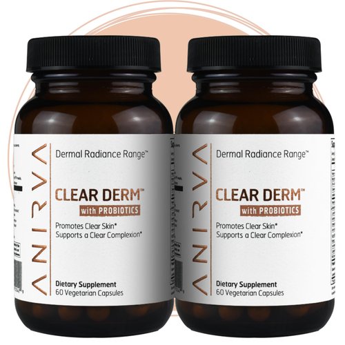ANIRVA 2-Pack Acne Pills with Zinc for Adults, Acne Pill for Hormonal Acne, Zinc Pills for Acne Treatment, Probiotics for Acne, Zinc Supplements for Adult Acne Clear Derm with Probiotics