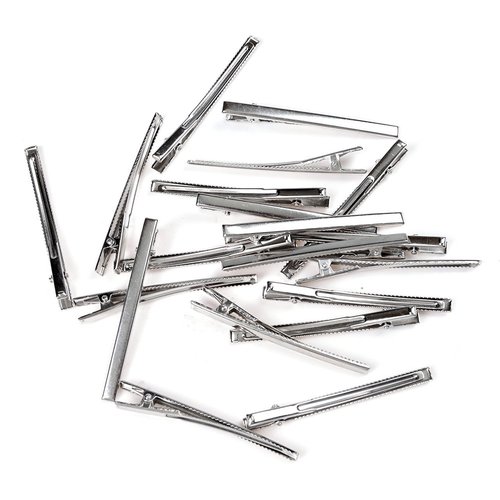 Haodeba 20 Pcs Premium Sturdy Stainless Steel Alligator Hair Clips Hair Pins Silver 8cm/3 Inch