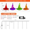 Tcamp Halloween Decorations Lighted Witch Hats Lights, 8Pcs Hanging Glowing Witch Hats with 44ft 104LED Halloween Lights String for Indoor, Outdoor, Yard, Tree Decor (8 Lighting Modes