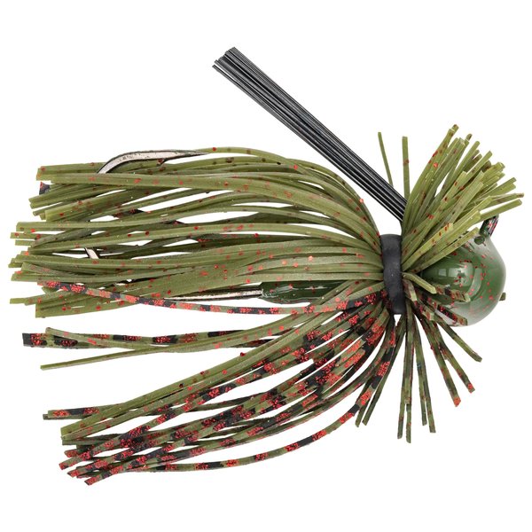 Strike King (TGFFJ38-18) Tour Grade Football Finesse Jig Fishing Lure, 18 - Watermelon Seed with Red Flake, 3/8 oz, Exclusive Gamakatsu Hooks