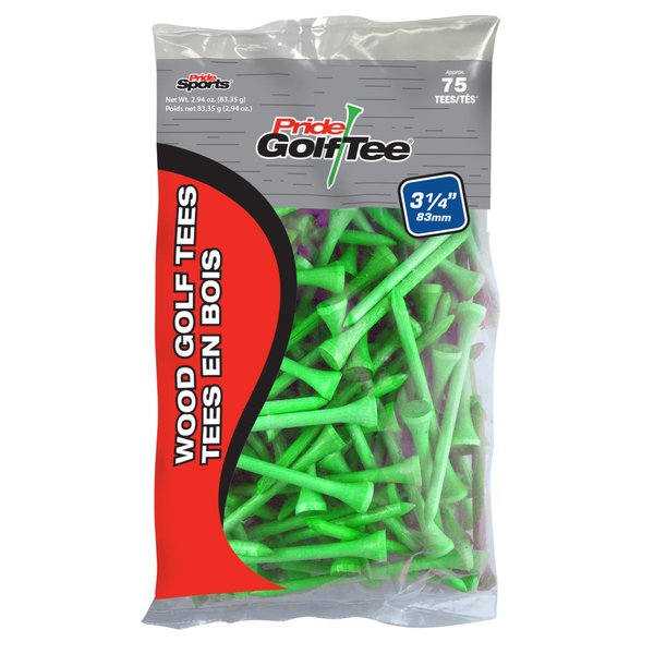 Pride (PG3147511) Golf Deluxe Tee (3-1/4 Inch,  Citrus Green) - 75 Count