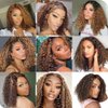 12 Inch Highlight Blonde Wear and Go Glueless Curly Bob Wig Human Hair Pre Plucked,Water Wave No Glue Bob Wigs,Pre cut HD Lace Front Wigs Human Hair Natural Hairline for Women 200% Density